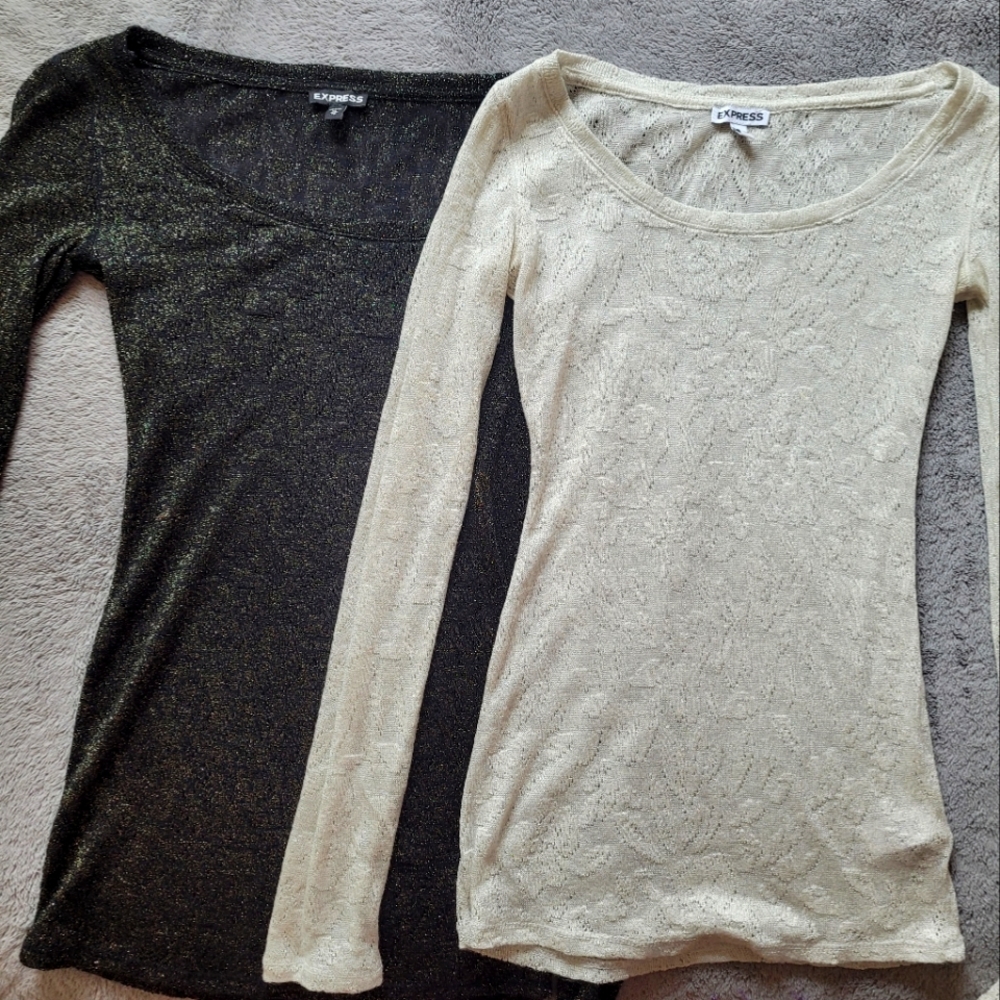 BUNDLE XS Express Black & White Dress Tops
